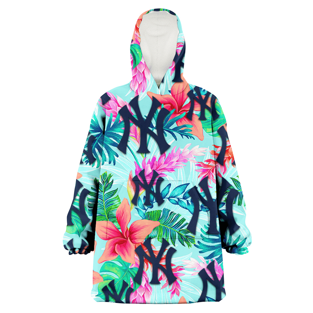 New York Yankees Coral Porcelain Flower Violet Orchid Light Blue Background 3D Printed Hoodie Blanket Snug Hoodie