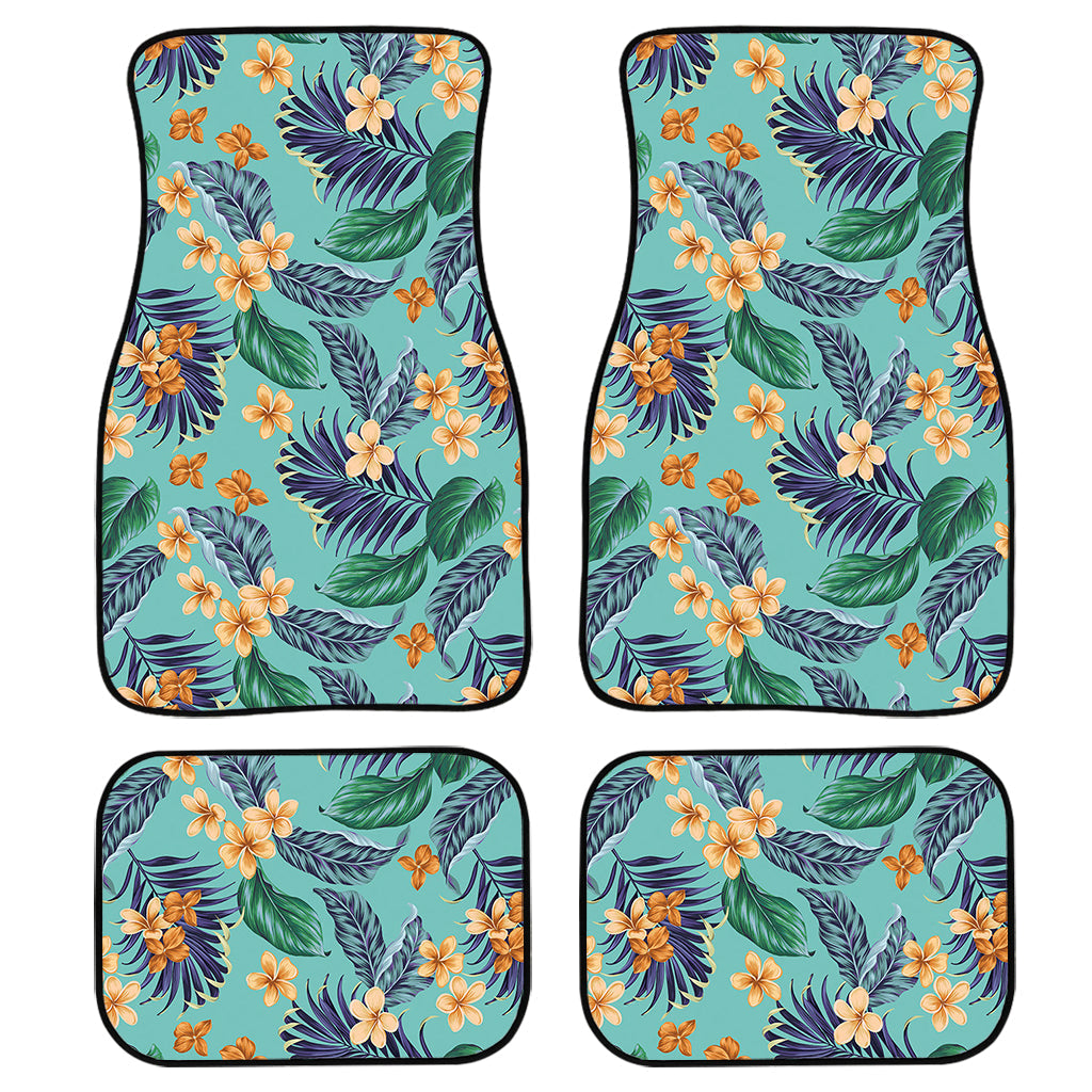 Vintage Hawaiian Aloha Pattern Print Front And Back Car Floor Mats, Front Car Mat