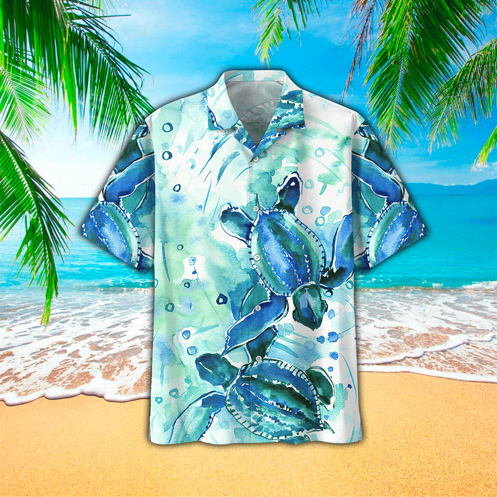 Sea Turtle Hawaiian Shirt, Hawaiian Shirts For Men Short Sleeve Aloha Beach Shirt