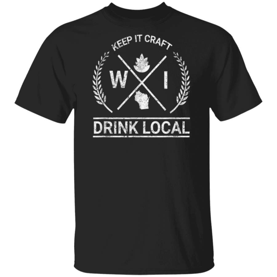 Drink Wisconsin Local Vintage Craft Beer Brewing T shirt