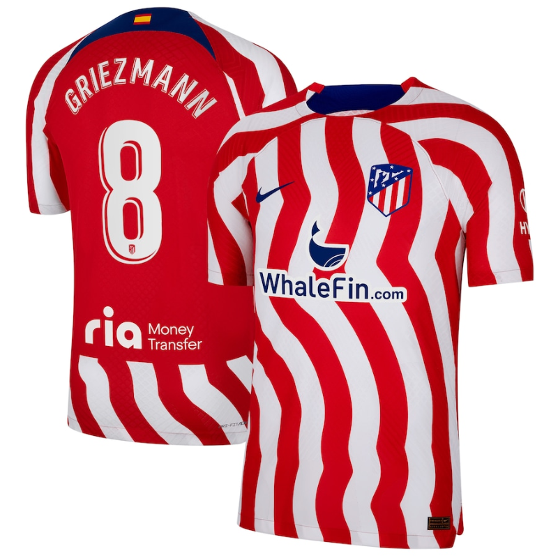 Atlético De Madrid Home    Unisex Shirt 2023 With Griezmann 8 Printing