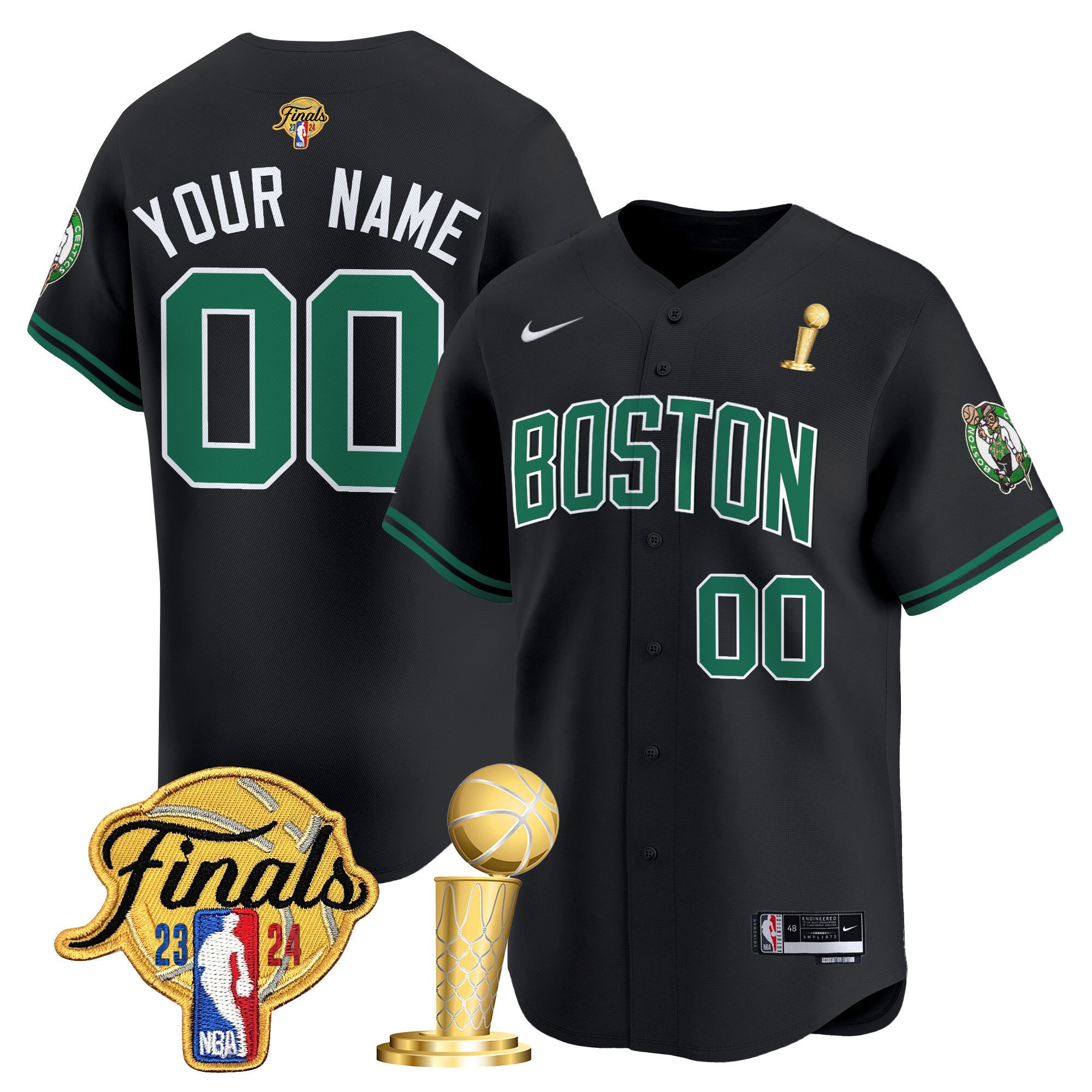 Boston Celtics 2024 Final & Champions Patch Baseball Custom Jersey – All Stitched