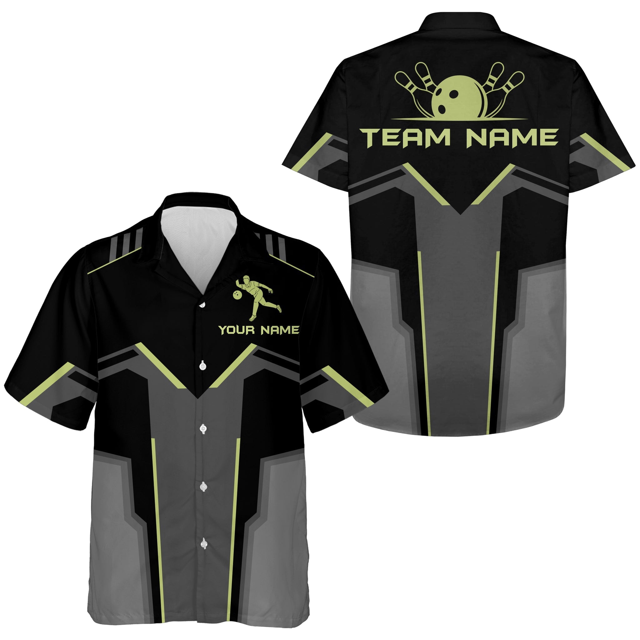 Custom Team Name Hawaiian Bowling Shirt For Men Women Bowlers, Bowling Jersey Short Sleeve 3D Print