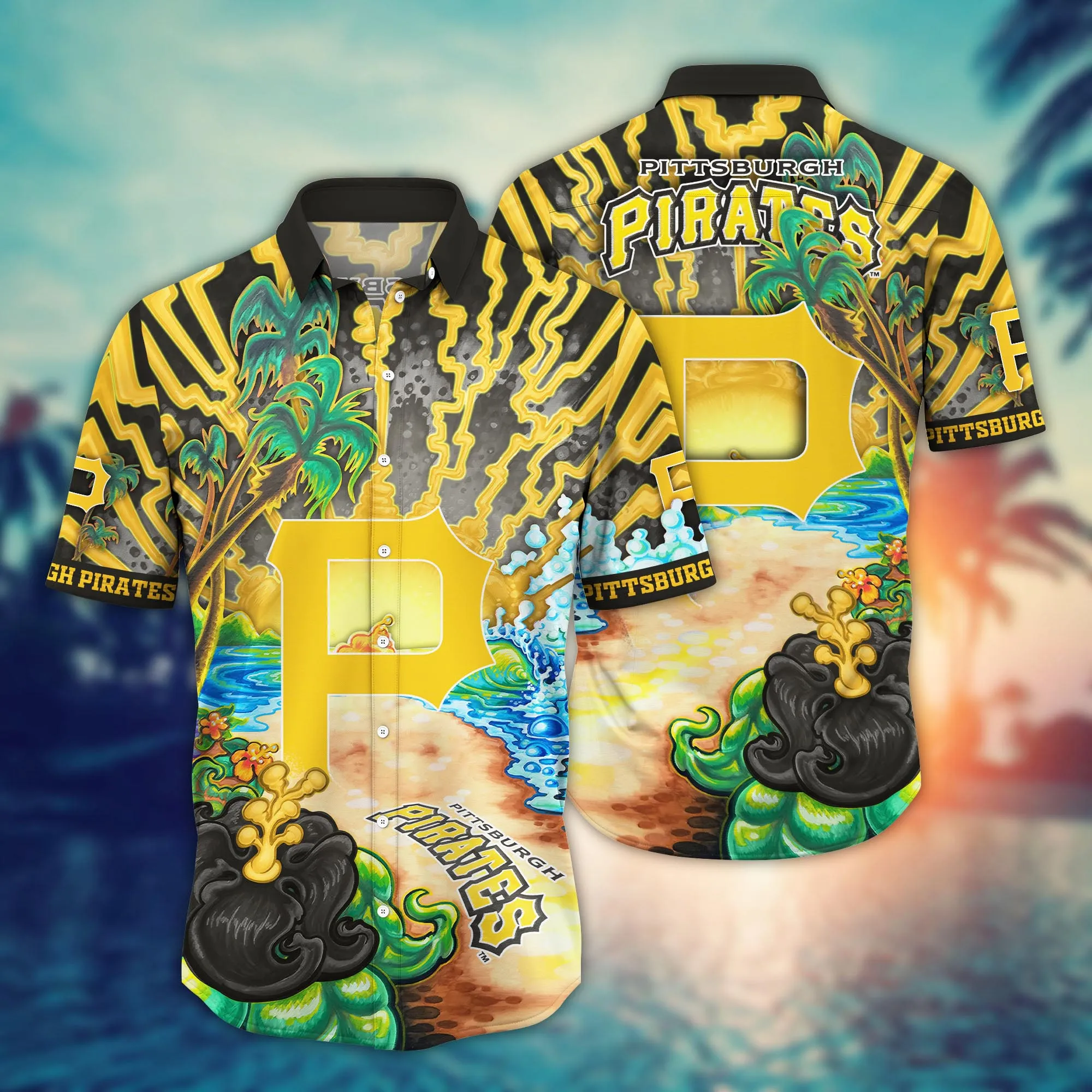 Pittsburgh Pirates Mlb Hawaiian Shirt Umbrellas (For Sun)Time Aloha Shirt