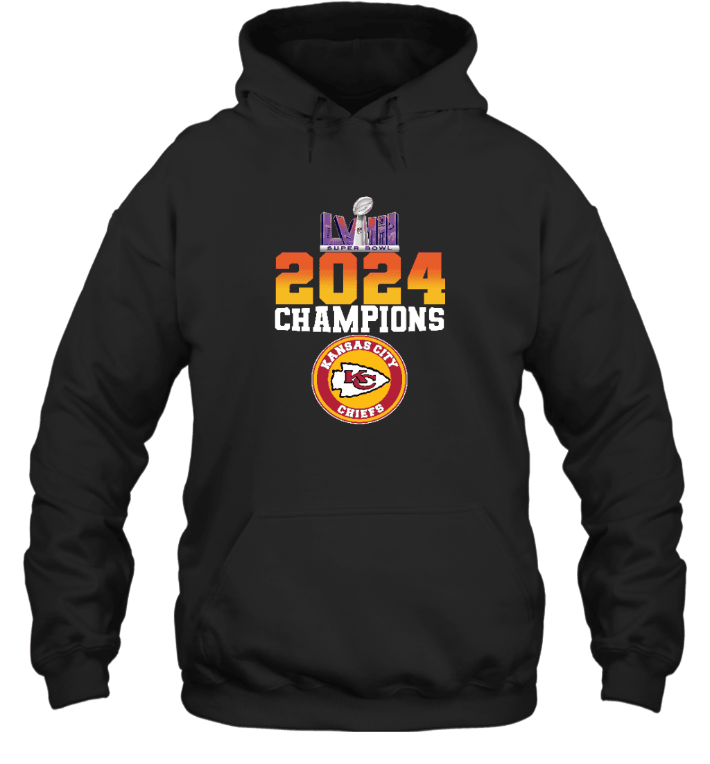 Kansas City Chiefs LVIII Champs Logo Design Unisex 2D Hoodie