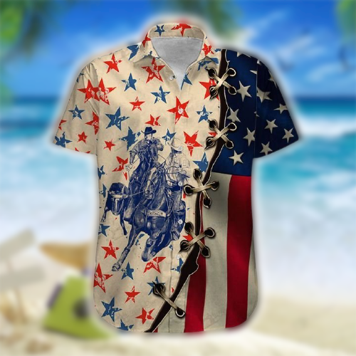 America Team Roping Hawaiian Shirt For Men