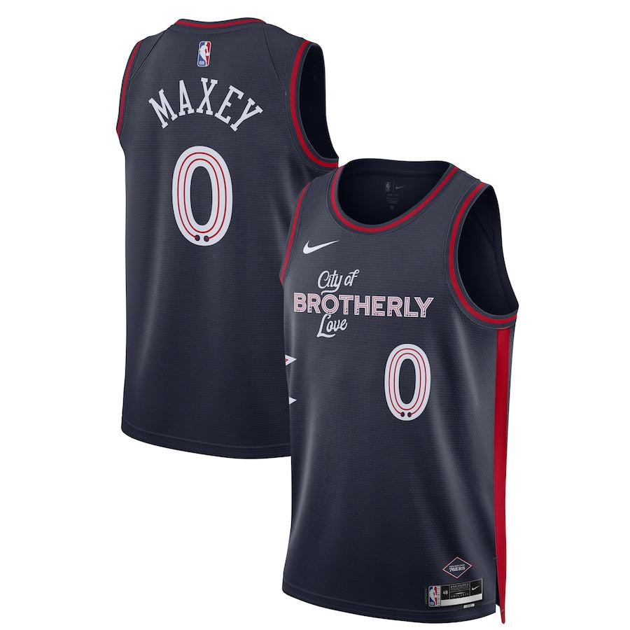 Tyrese Maxey Philadelphia 76Ers Nike Unisex 2023/24 Swingman Jersey – Navy – City Edition