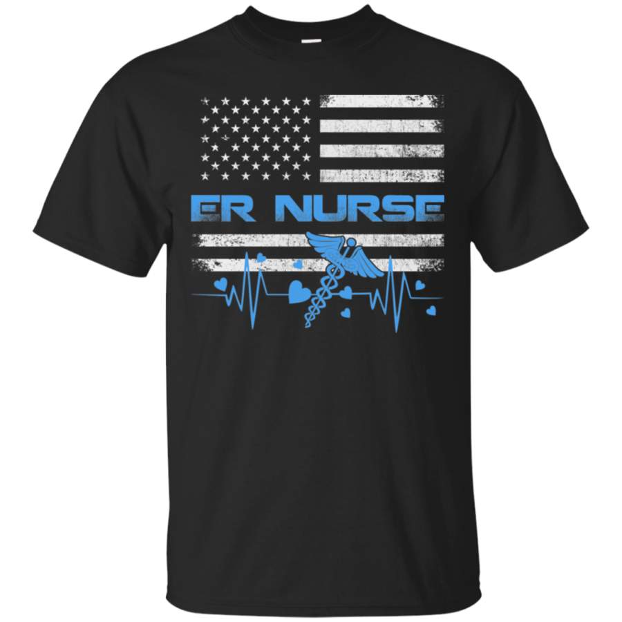 ER Nurse with American Flag vintage T Shirt