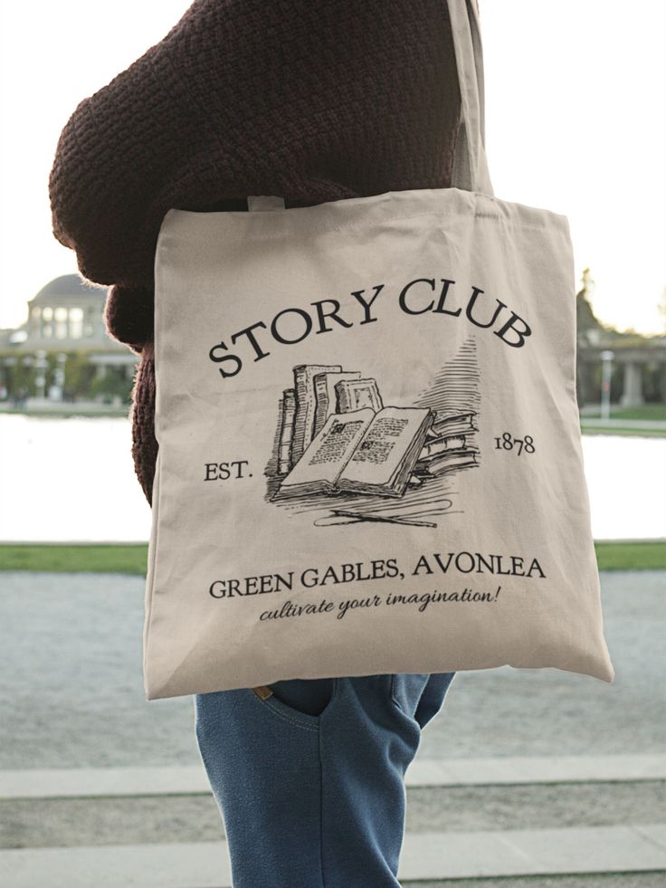 Anne of Green Gables Story Book Club Tote College Book Bag, Best Tote Bags Ideas, Cute Tote Bags Ideas, Tote Bag Design Ideas, Girls Tote Bag, Best Canvas Tote Bags Ideas