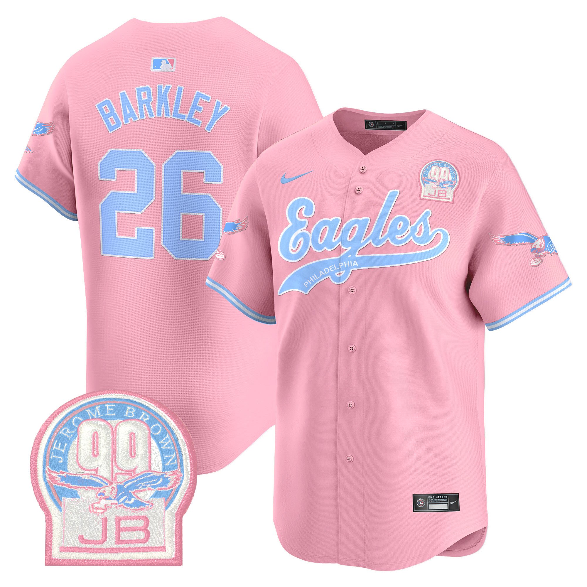 Unisex Eagles Bubblegum Pink Vapor Premier Limited Jersey – All Stitched