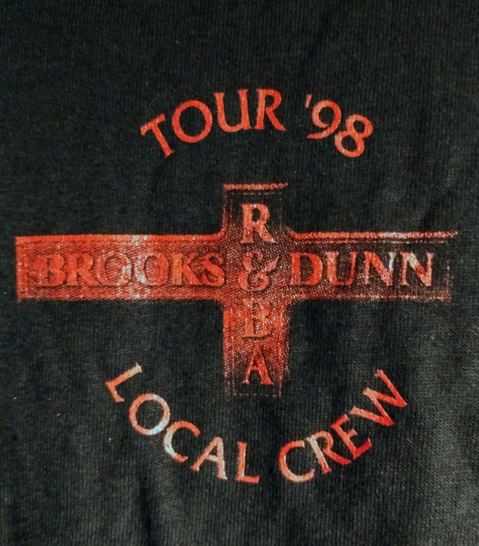 Reba Brooks And Dunn T Shirt Concert Tech Crew! Vintage 1998! Brooks Dunn Reba Mcentire Three For The Road Tour Never Worn!