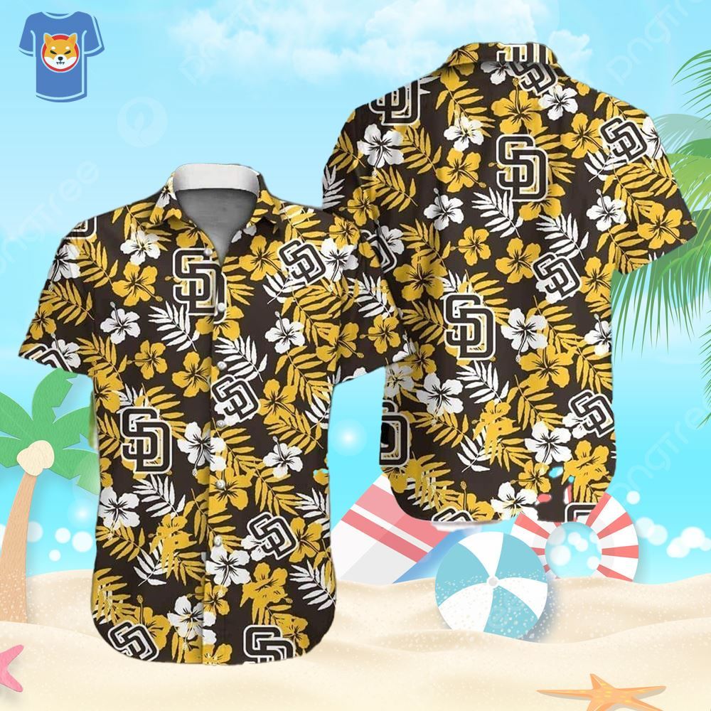 Mlb San Diego Padres Hawaiian Shirt Hibiscus Pattern Trendy Summer Gift