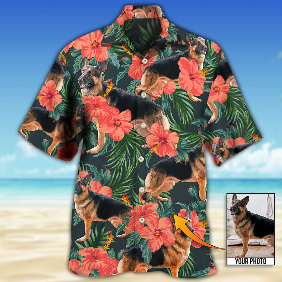 German Shepherd Tropical Custom Photo – Hawaiian Shirt, Personalized Hawaiian Shirt Dog, Idea Gift For Dog Lover