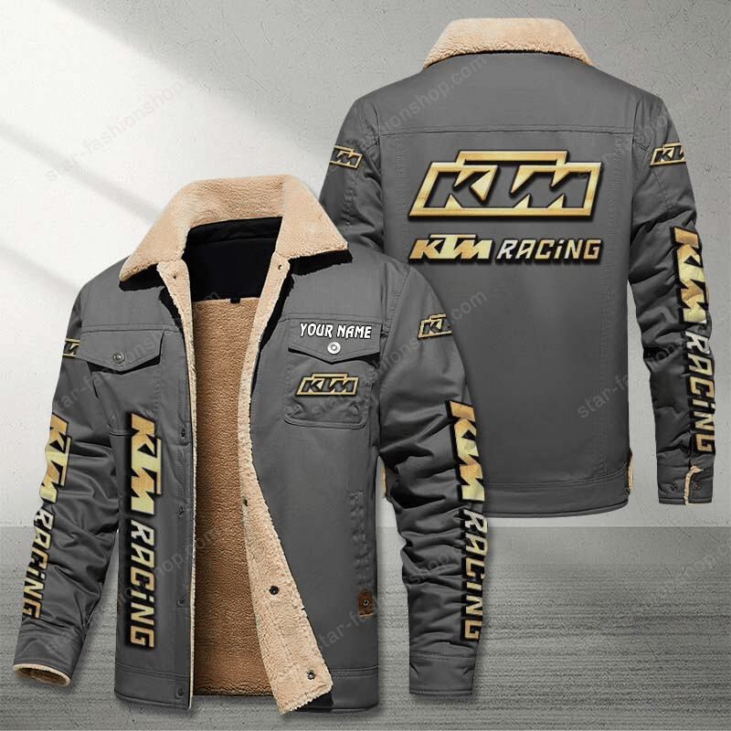 KTM Racing Gray Custom Name Stand Collar Jacket