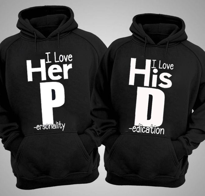 Matching Couple Hoodies I Love Her Personality I Love His Dedication fashionstation 0608 191