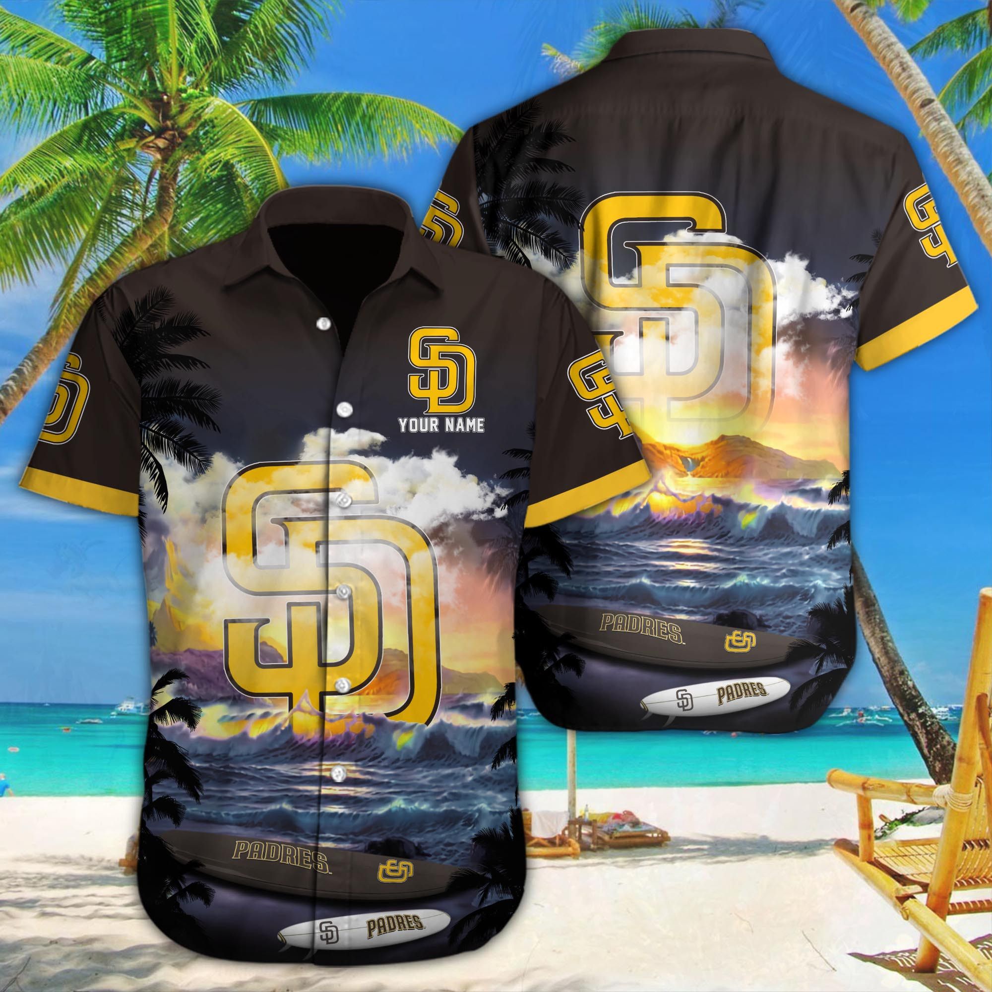 San Diego Padres Hawaiian Vacation Shirt Custom Name