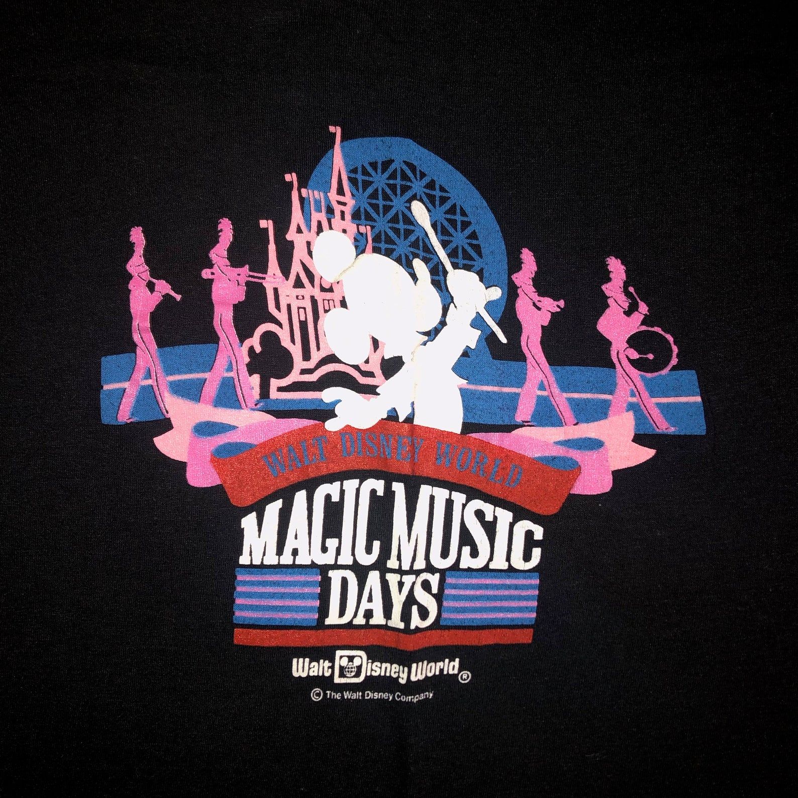 Vintage 1980S Walt Disney World T Shirt Magic Music Days Mickey Mouse