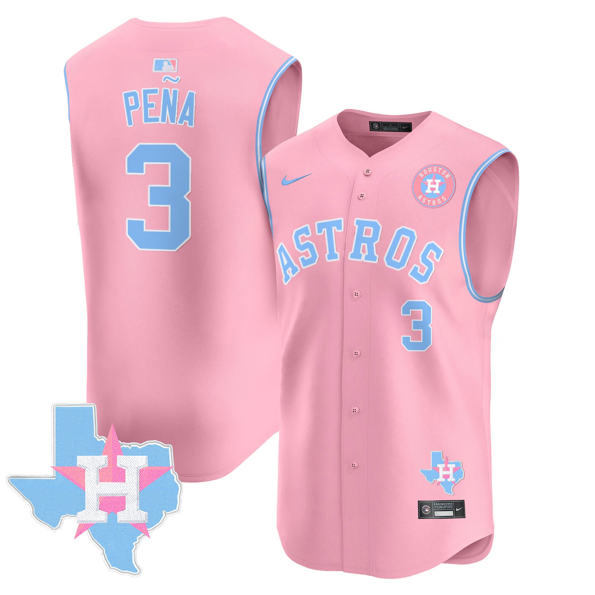 Unisex Astros Bubblegum Pink Vapor Premier Sleeveless Jersey – All Stitched