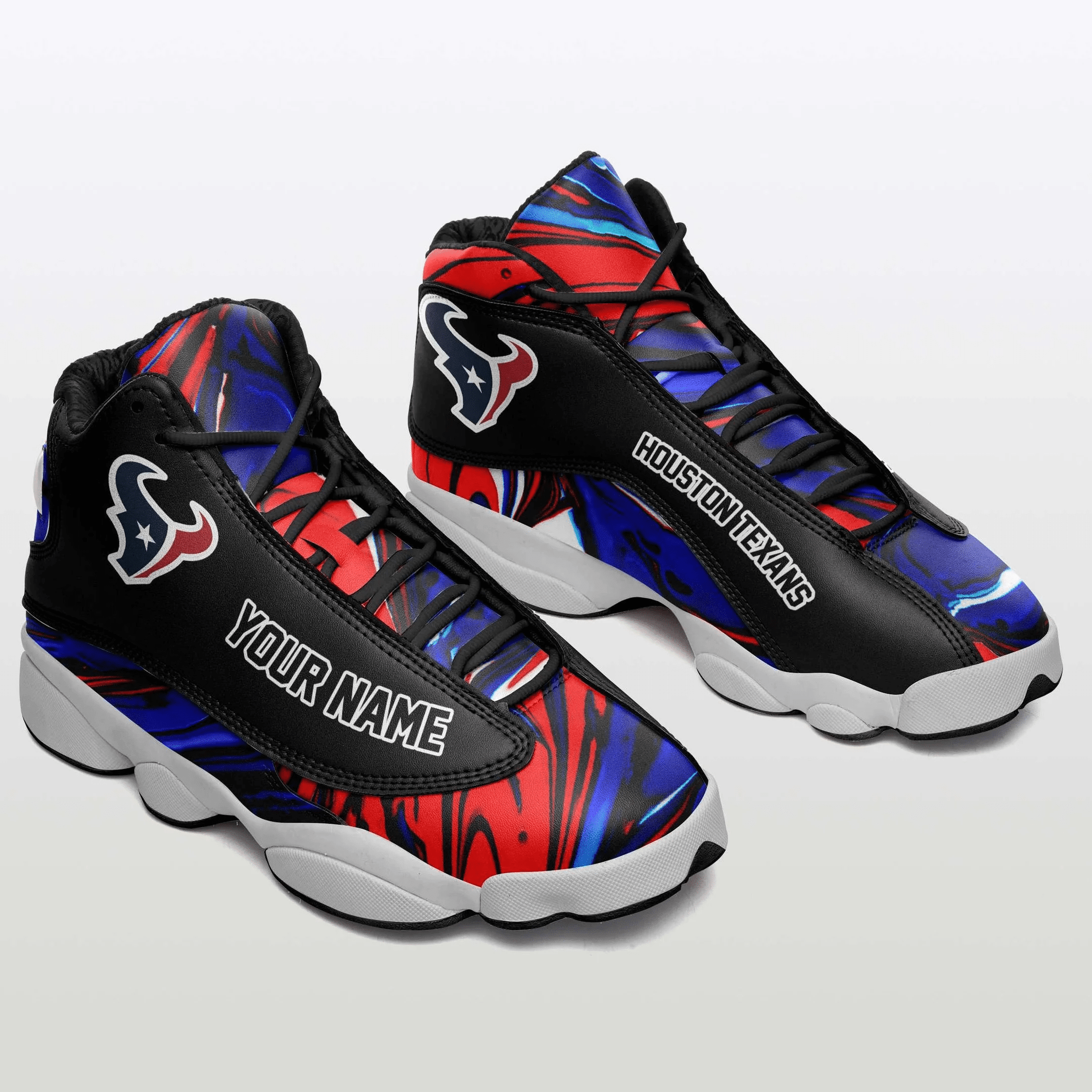 Houston Texans Mix Color shoes Form Air Jordan 13 Shoes Custom Name JD13 V244