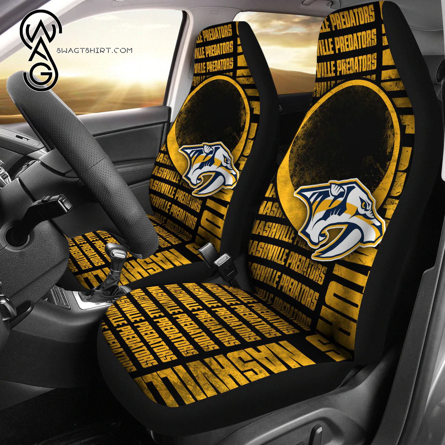 National Hockey League Nashville PRedators Sports Team Car Seat Cover Set CSC43