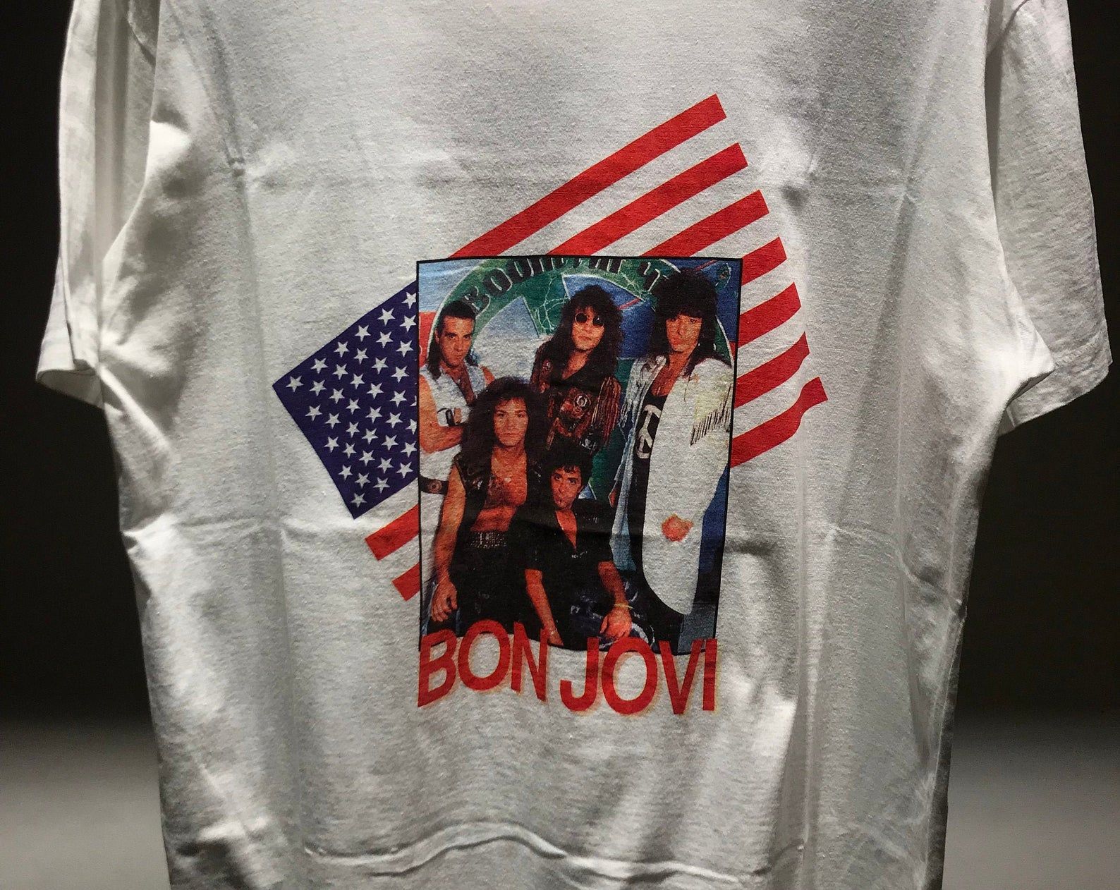 Vintage Bon Jovi 1990 Japan Tour T Shirt Metallica S Row Iron Maiden Ozzy Osbourne Motley Crue