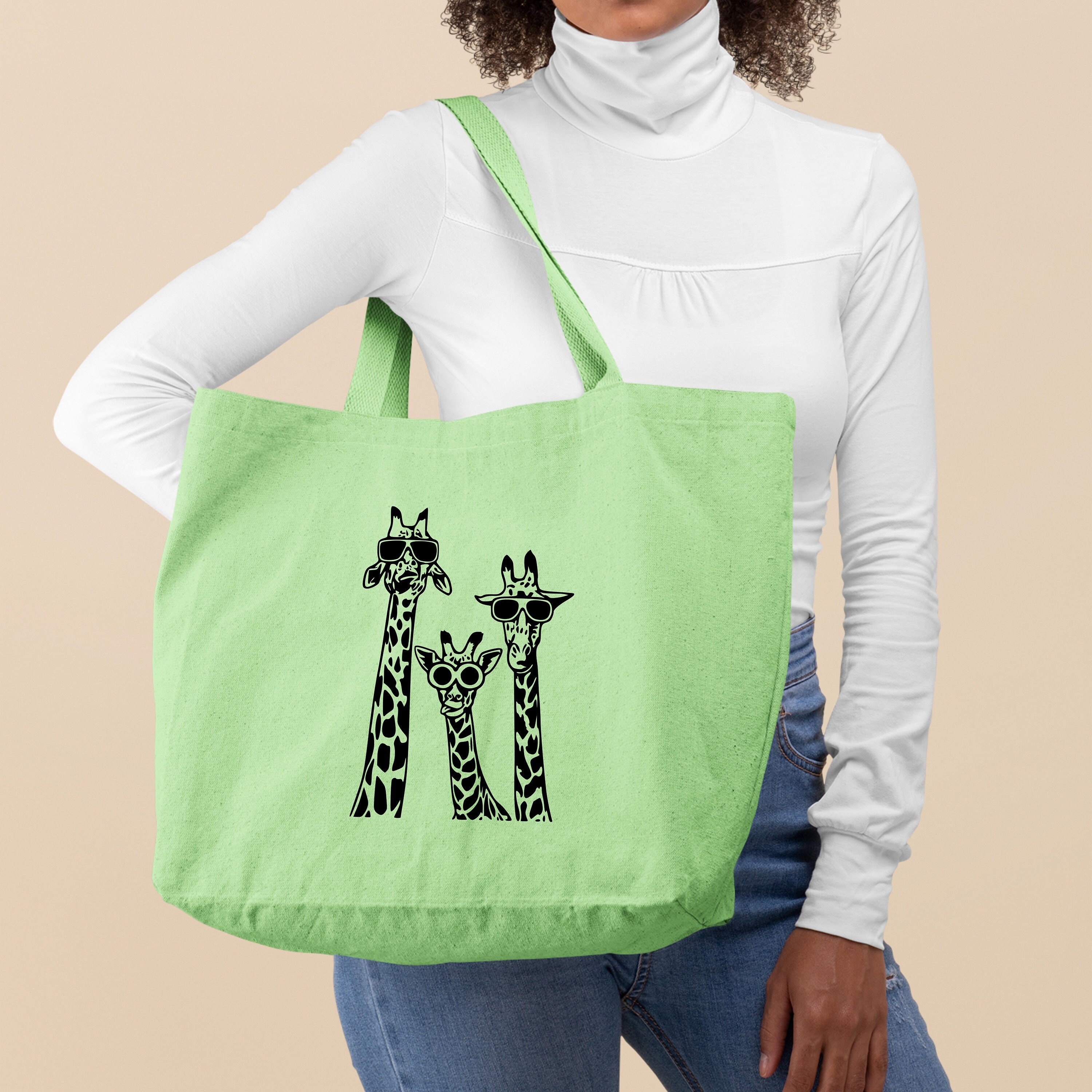 Funny Giraffe Tote Bag, Zoo Tote Bag, Unique Gift for Animal Lovers, Nature Lover Tote Bag, Youth Tote Bag, Canvas Tote Bag, Shoulder Bag