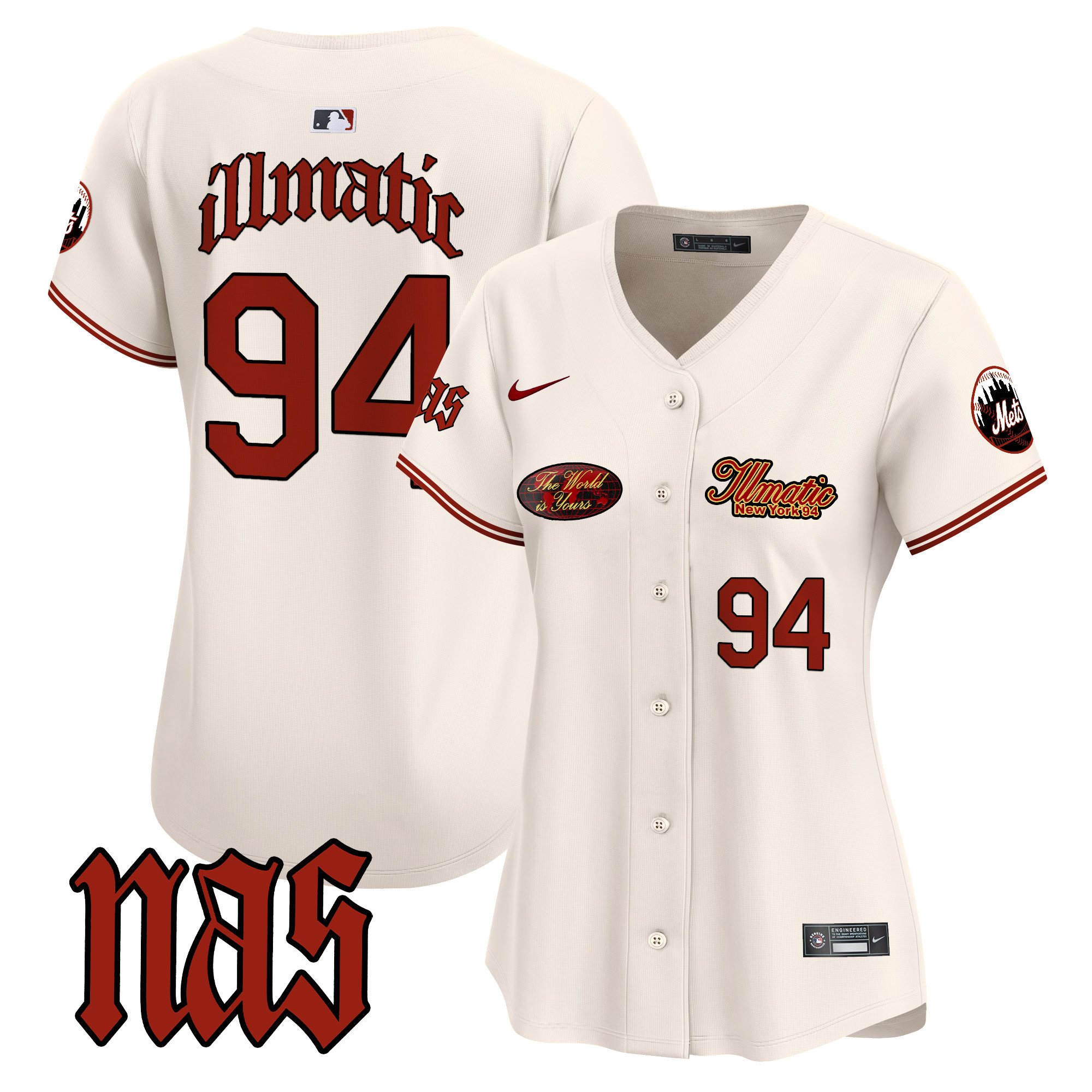 Women’S Mets Nas Illmatic Vapor Premier Limited Jersey V2 – All Stitched