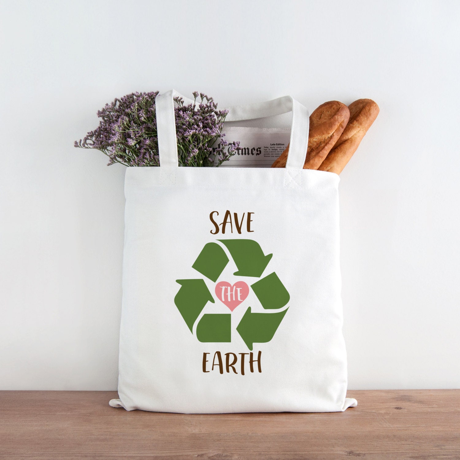 Earth Day Tote Bag, Save the Earth Canvas Bag, Canvas Tote Bag, Printed Tote Bag, Market Bag, Shopping Bag, Reusable Grocery Bag 0139