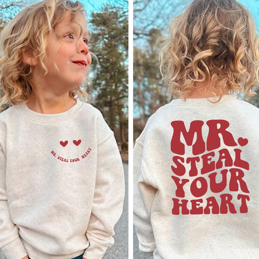 Mr Steal Your Heart, Kids Valentines, Boy Valentine'S Day Tee, Toddler Sweatshirt, Valentines Shirt, Valentines Day, Toddler Valentine Gift Grooveshirts Prowallart