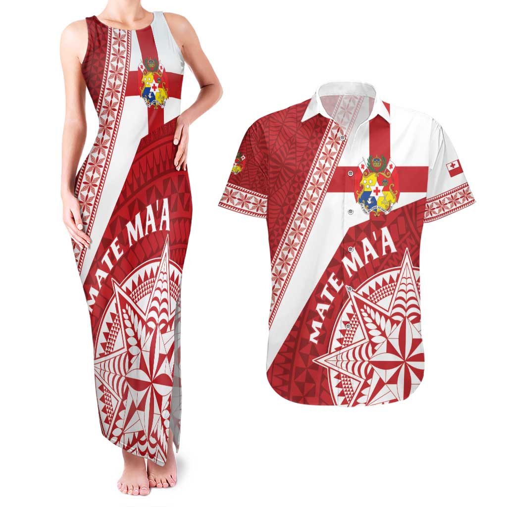Custom Tonga Rugby Mate Maa Couples Matching Tank Maxi Dress And Hawaiian Shirt Ngatu Pattern Lt01 Trendy Fashion