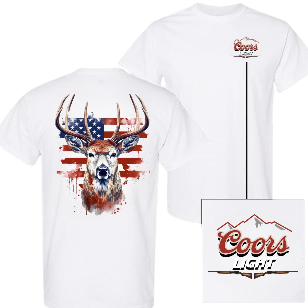 Coors Light Hunting Deer T-Shirt Gifts for Him Sum T-Shirt- Sweatshirt- Hoodie