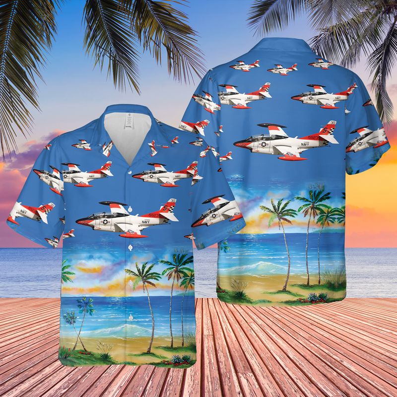 Us Navy North American T-2C Buckeye Hawaiian Shirt, Hawaiian Shirt For Men, Dad Husband