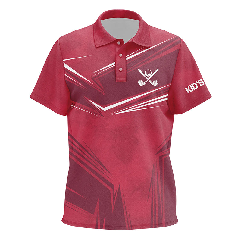 Kid Golf Polo Shirts Custom Golf Wear For Kid, Personalized Gifts For Golfer | Red Nqs8908