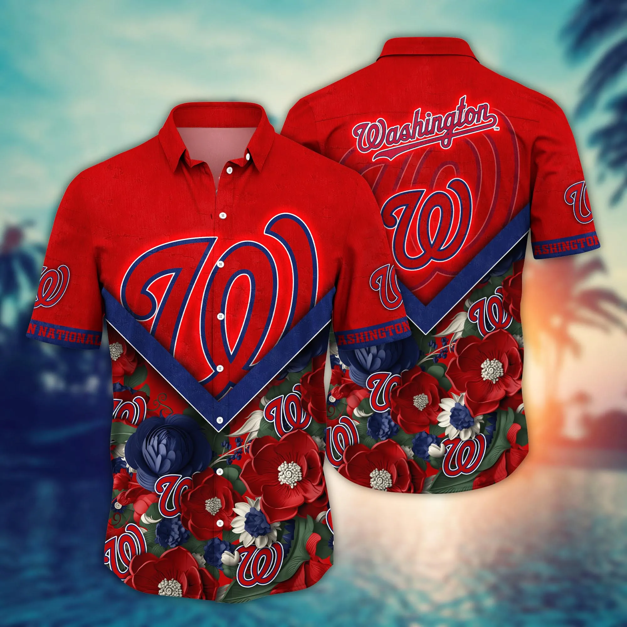 Washington Nationals Mlb Hawaiian Shirt Custom Warm Days Aloha Shirt