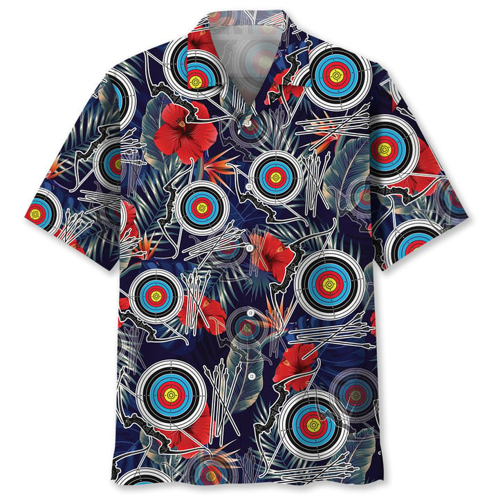 Archery Tropical Hawaiian Shirt, Archery Team Hawaiian Shit For Men, Gift For Archery Player