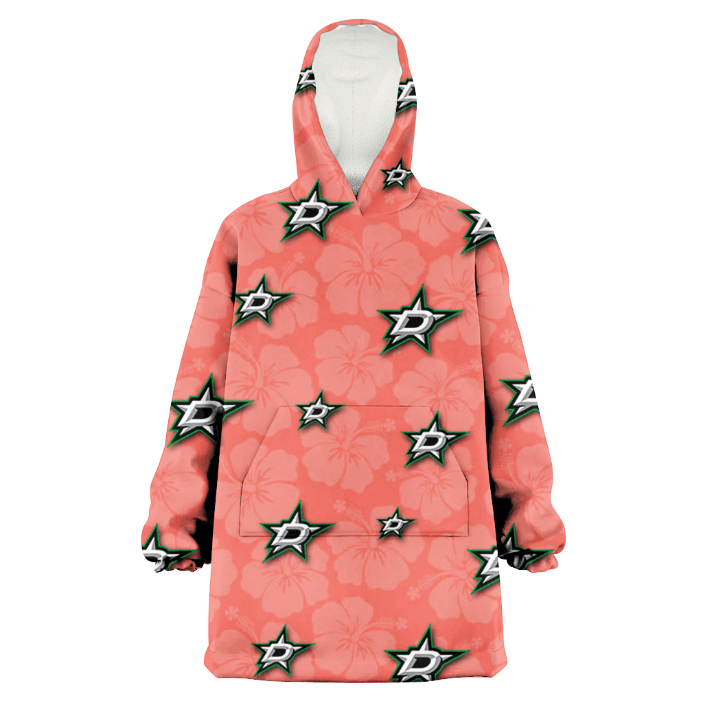 Dallas Stars Peach Puff Hibiscus Tomato Orange Background 3D Printed Hoodie Blanket Snug Hoodie