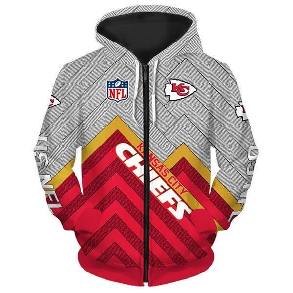 Kansas City Chiefs 3D Zipper Hoodie