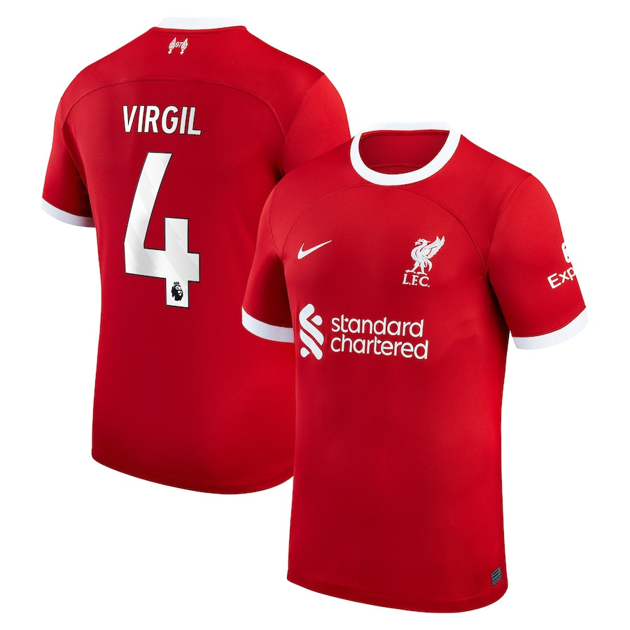 Virgil Van Dijk Liverpool Nike 2023/24 Home Player Jersey – Red