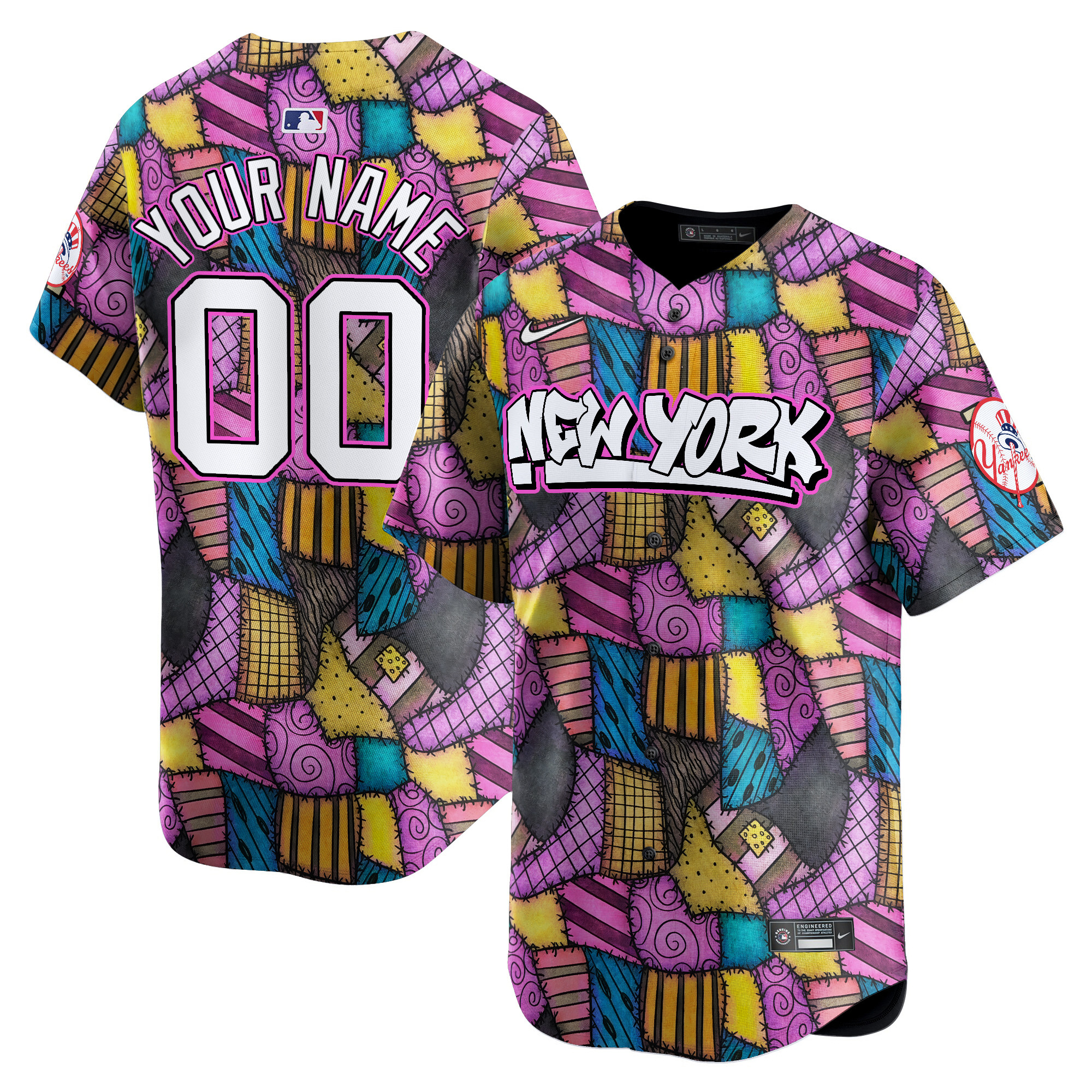 Yankees Patchwork Scraps Style Vapor Premier Limited Custom Jersey – Printed