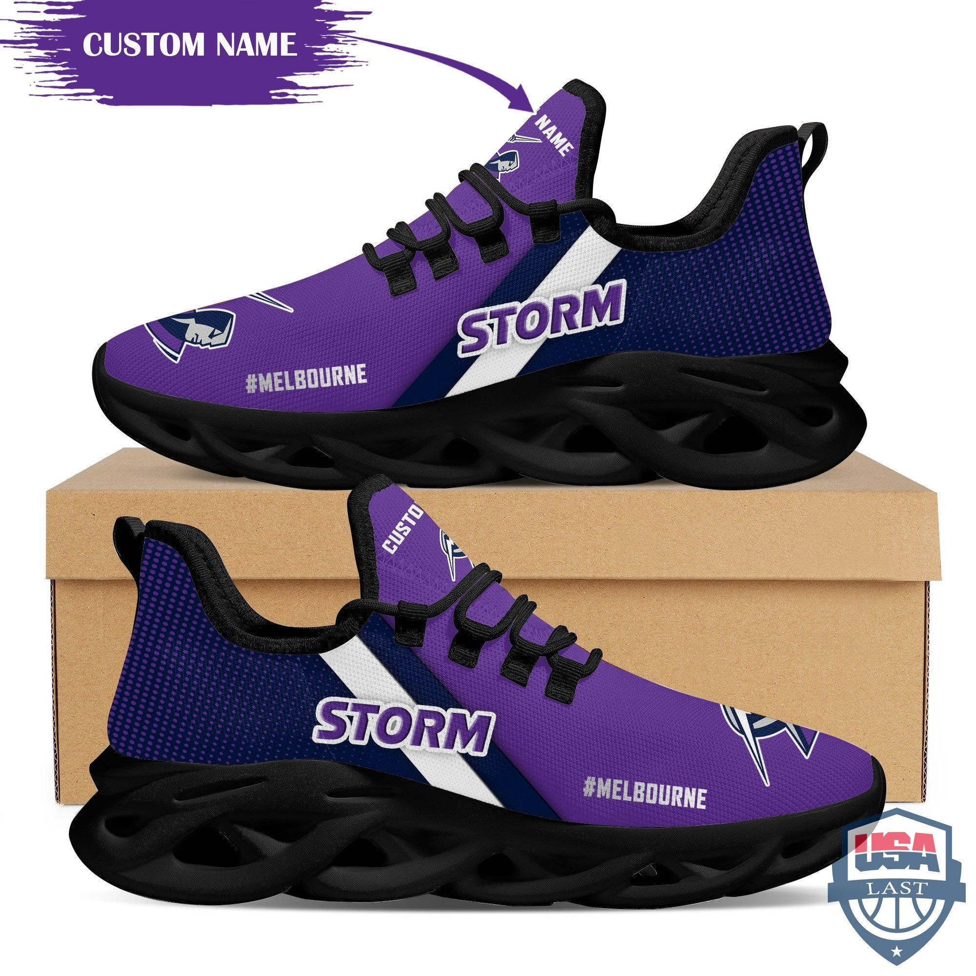 Personalized Melbourne Storm Max Soul Shoes