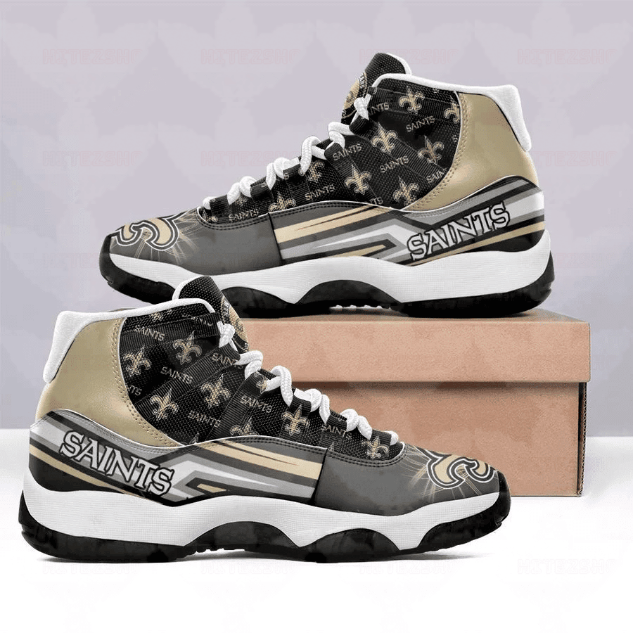 New Orleans Saints Air Jordan 11 Shoes Sport Sneakers High Top Basketball Shoes For Fan