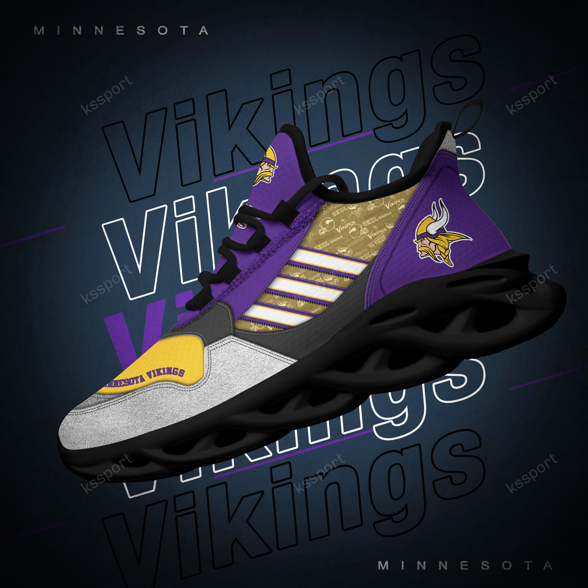 Minnesota Vikings Clunky Sneaker Max Soul Shoes MS1149