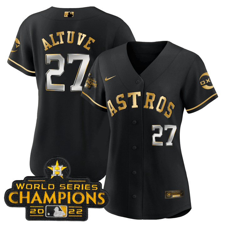 Houston Astros José Altuve Black Gold Rush Jersey All Stitched