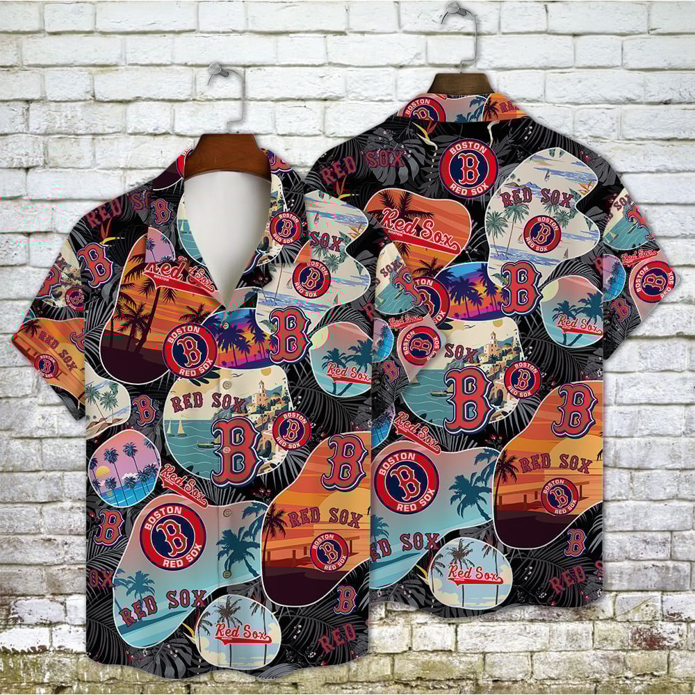 Boston Red Sox Retro Summer Pattern Hawaiian Shirt