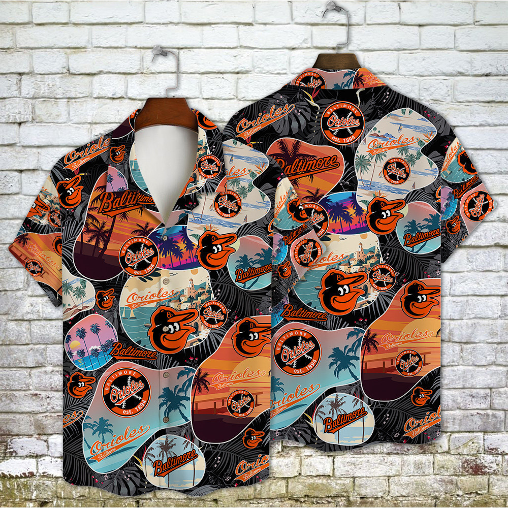 Baltimore Orioles Retro Summer Pattern Hawaiian Shirt