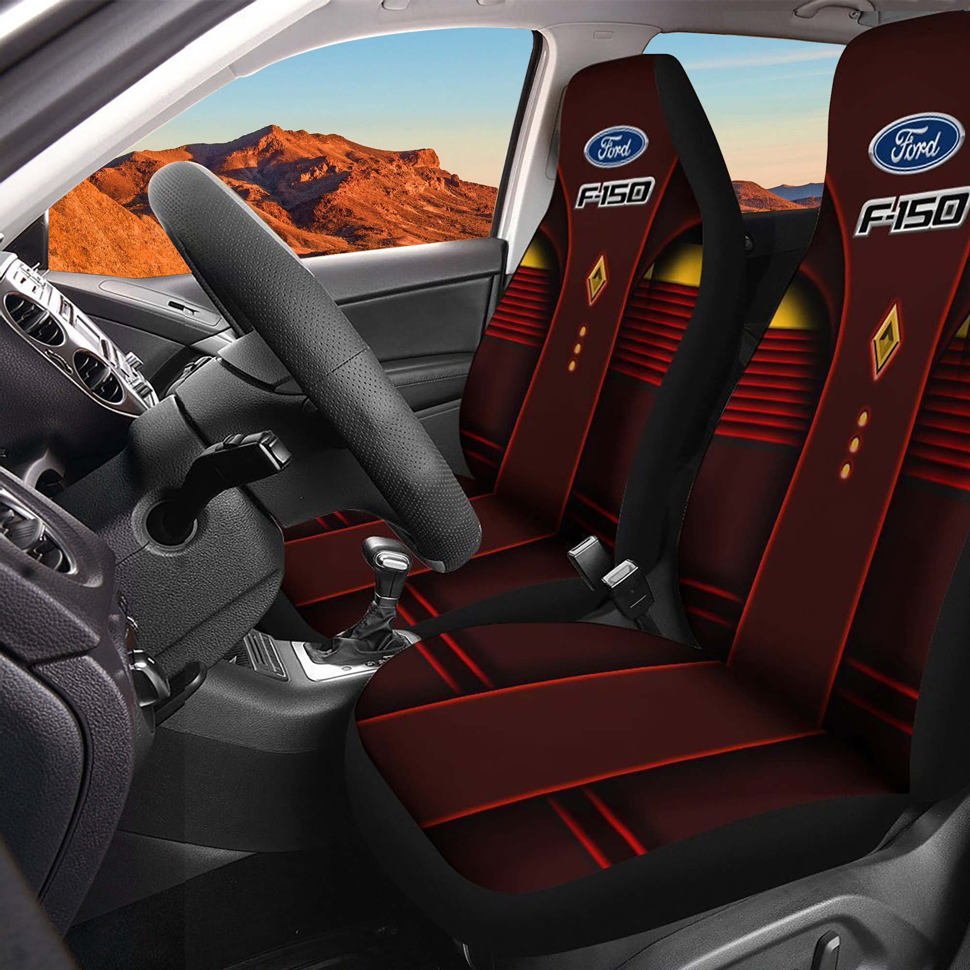 Ford F-150 Logo Car Seat Cover Set (Red) CSC6753