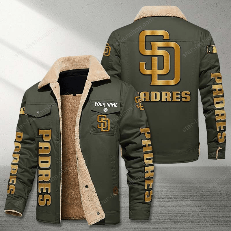 San Diego Padres Green Custom Name Stand Collar Jacket