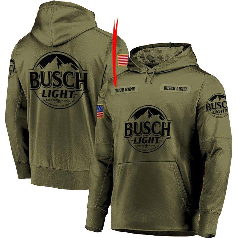Personalized Busch Light Usa Flag Hoodie