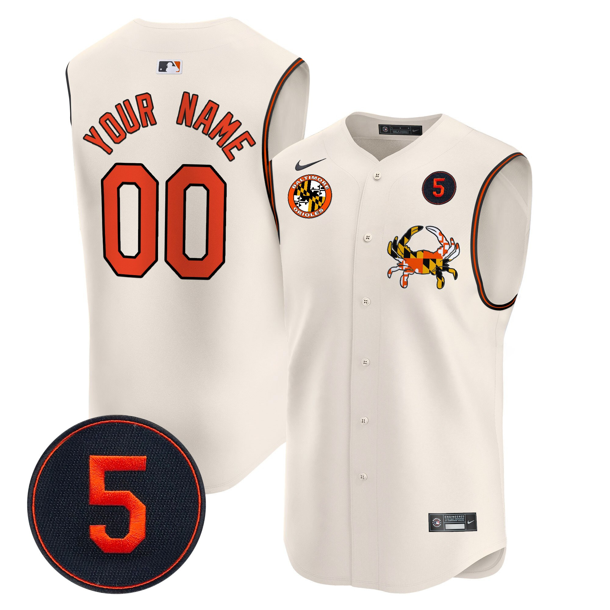 Baltimore Orioles Robinson Patch Vapor Premier Sleeveless Custom Jersey – All Stitched