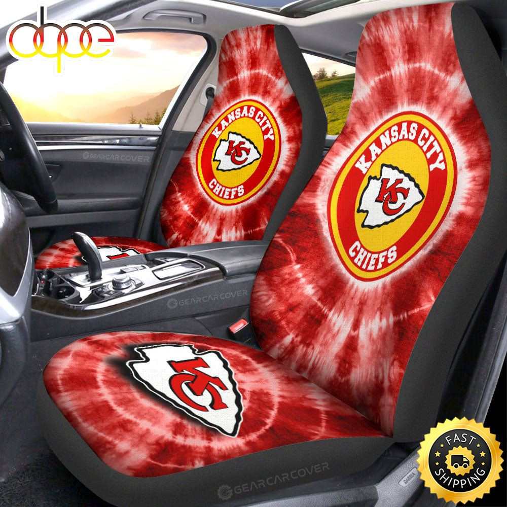 Kansas City Chiefs Customized Car Seat Cover Set Tie Dye CSC4132